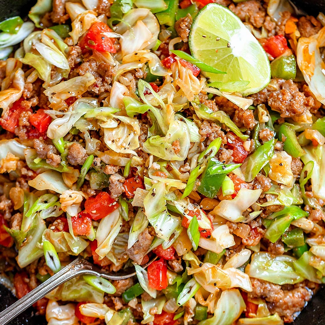 Fried Cabbage with Sausage