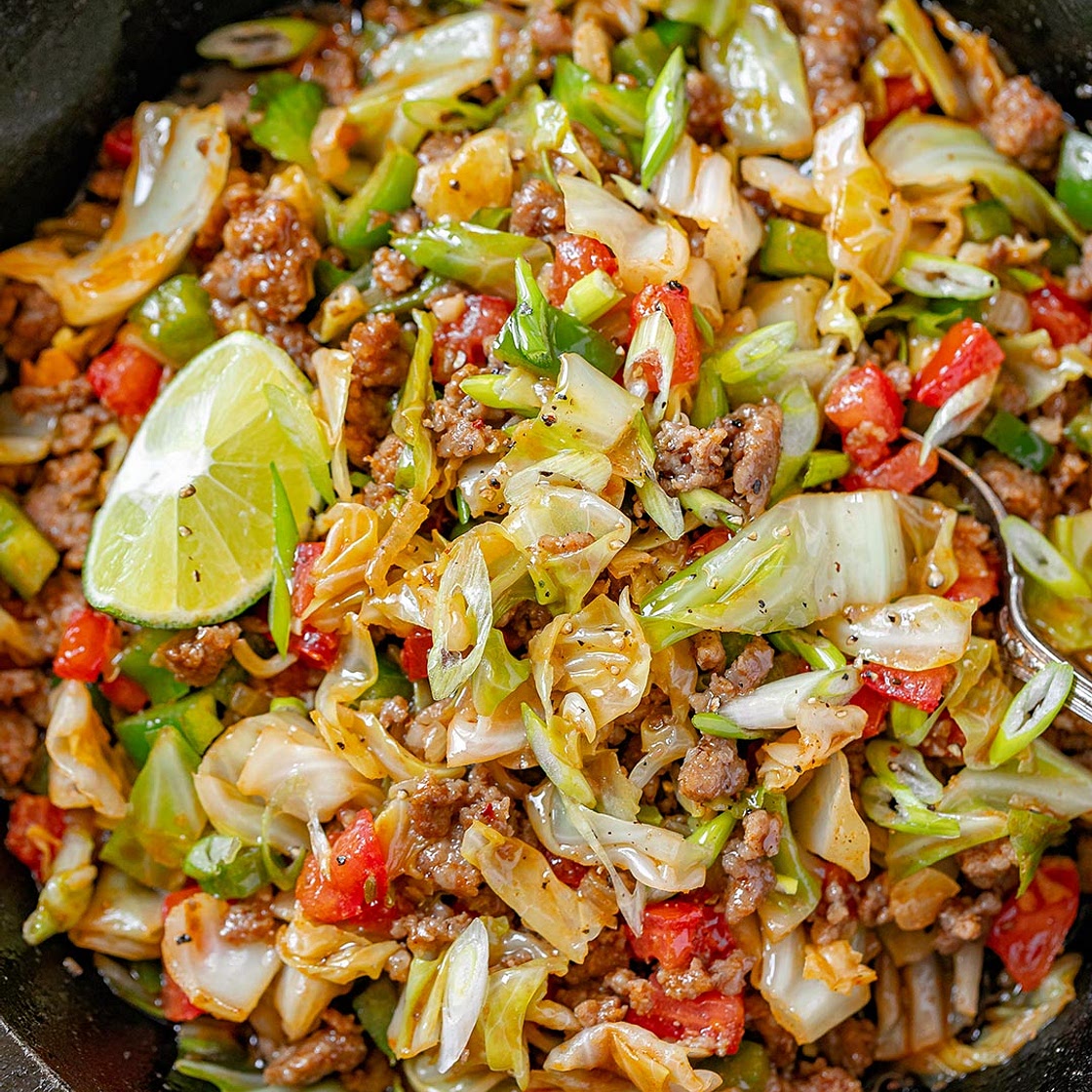 Fried Cabbage with Sausage