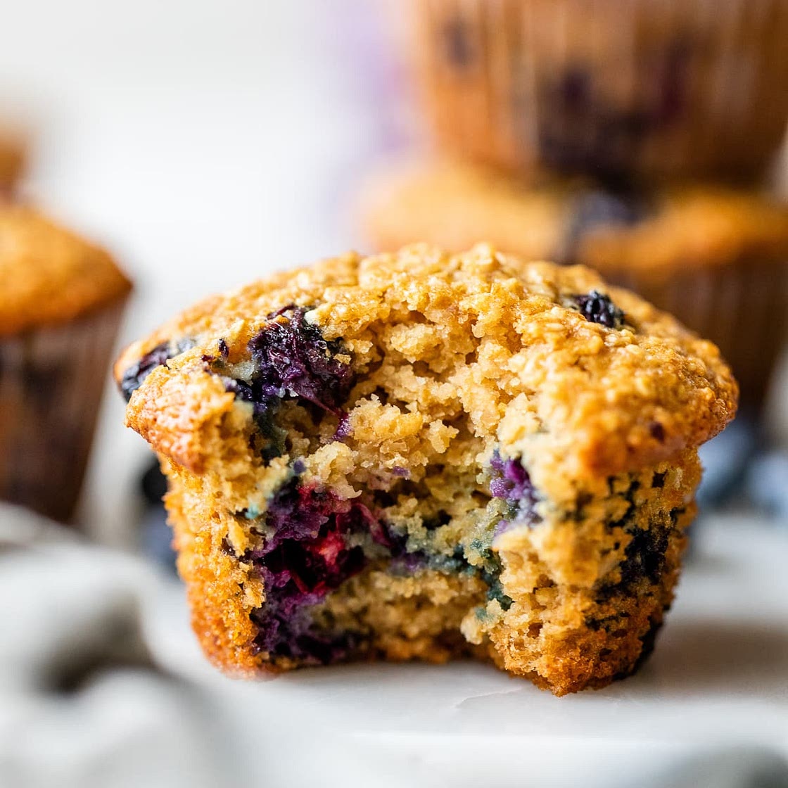 Insanely Good Blueberry Oatmeal Muffins
