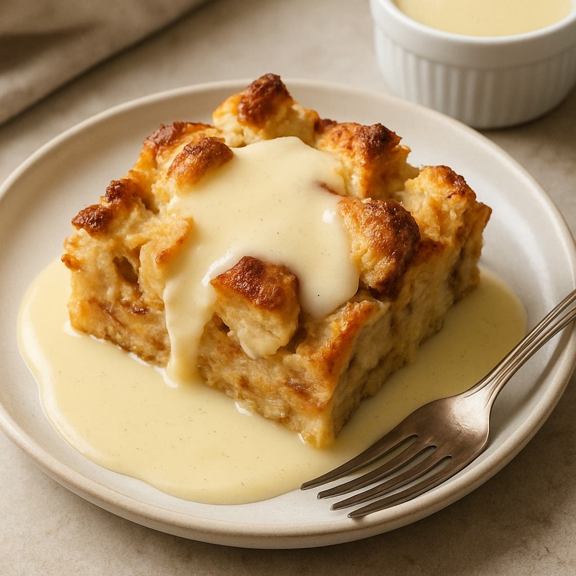 Bread Pudding with Vanilla Sauce