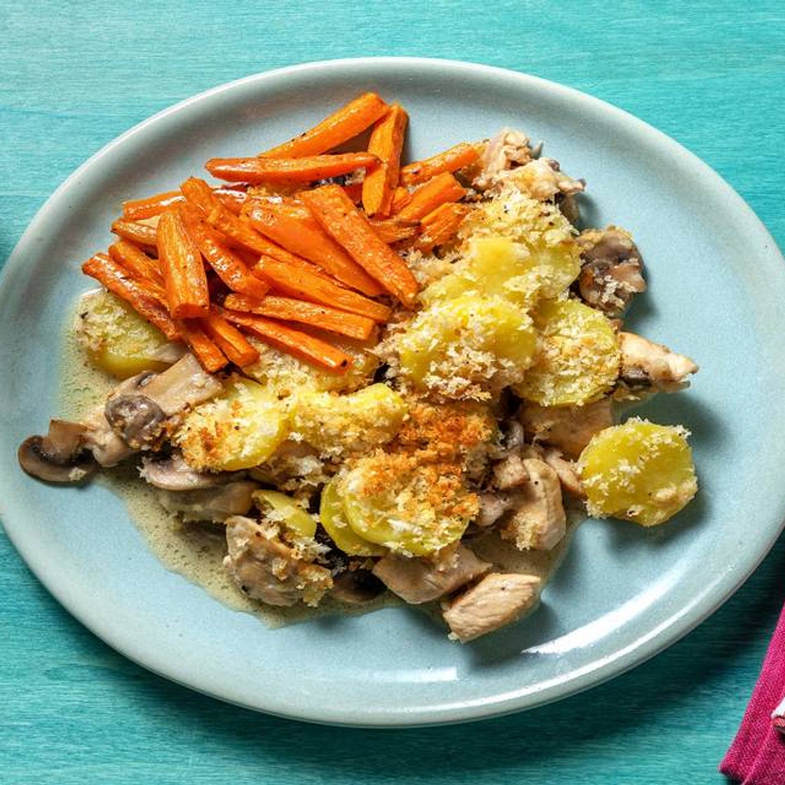 Prince Harry's Chicken Pie with Mushrooms and Roasted Carrots