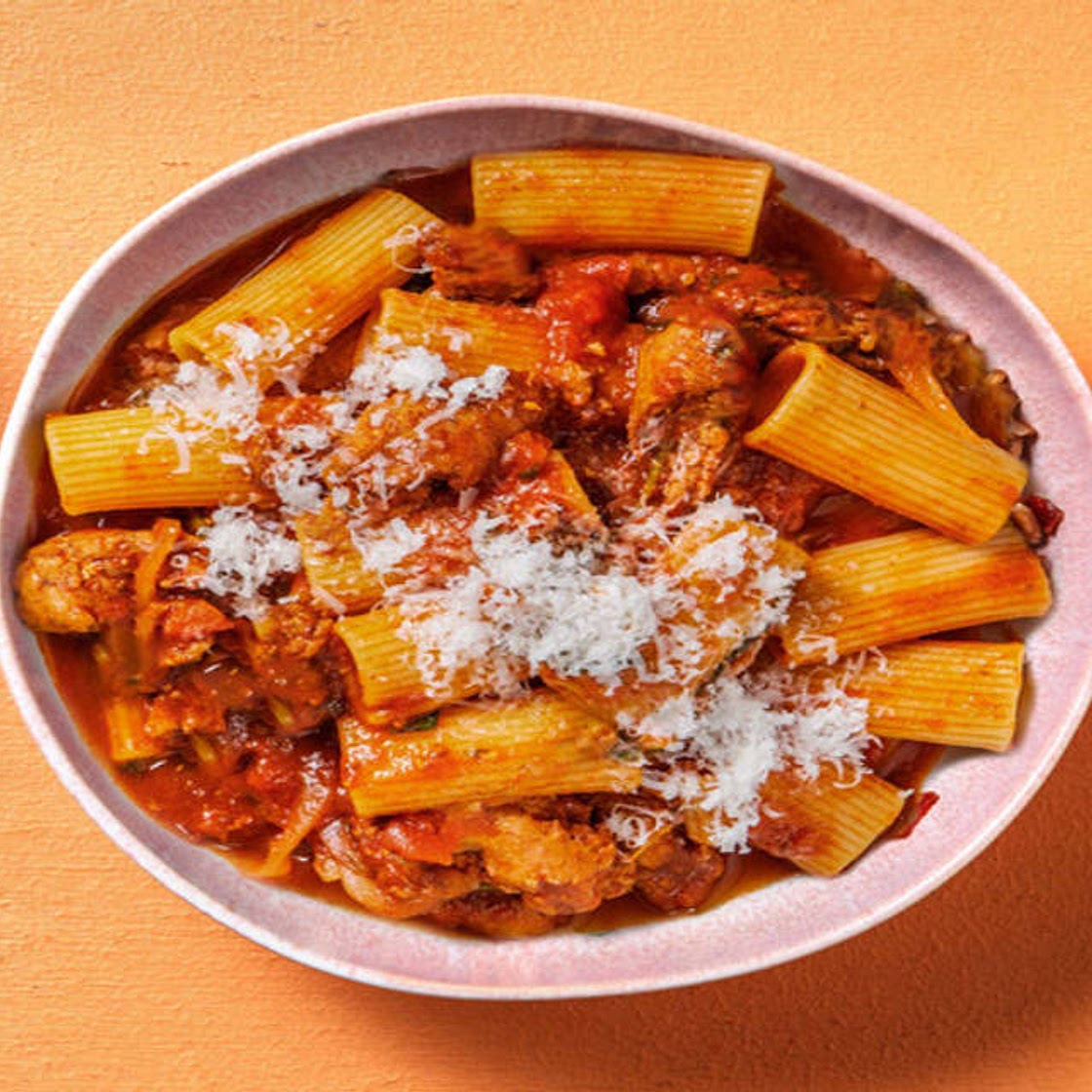 Lamb and Mushroom Ragu with Rigatoni and Cheese
