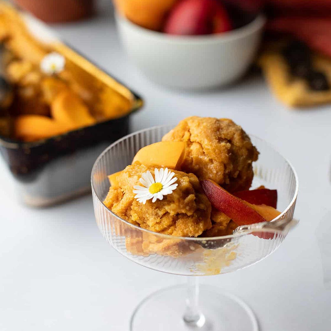 Brown Sugar Peach Sorbet (No-Churn)
