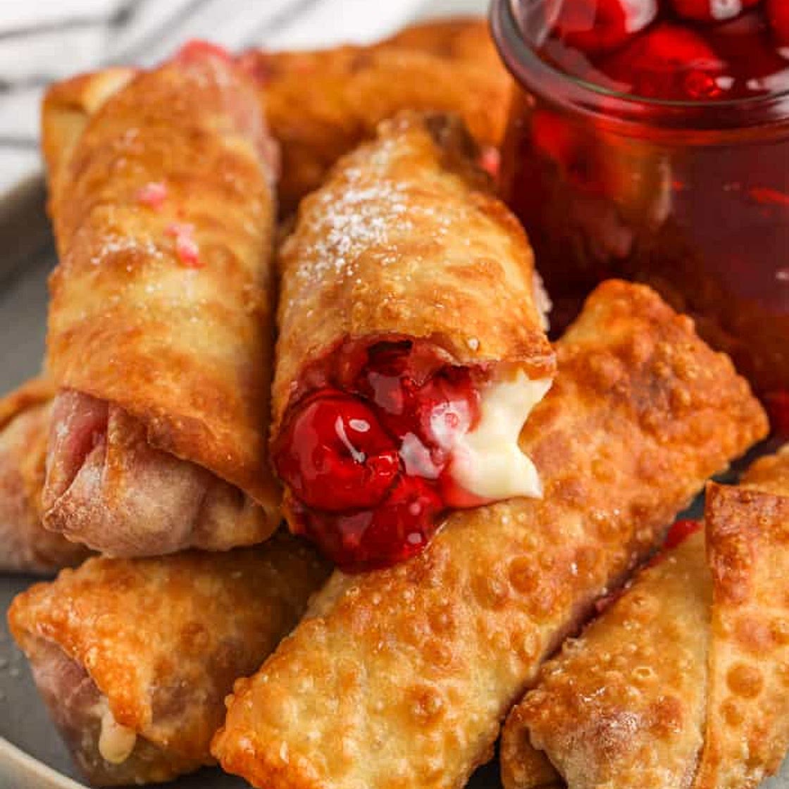 Cherry Cheesecake Egg Rolls