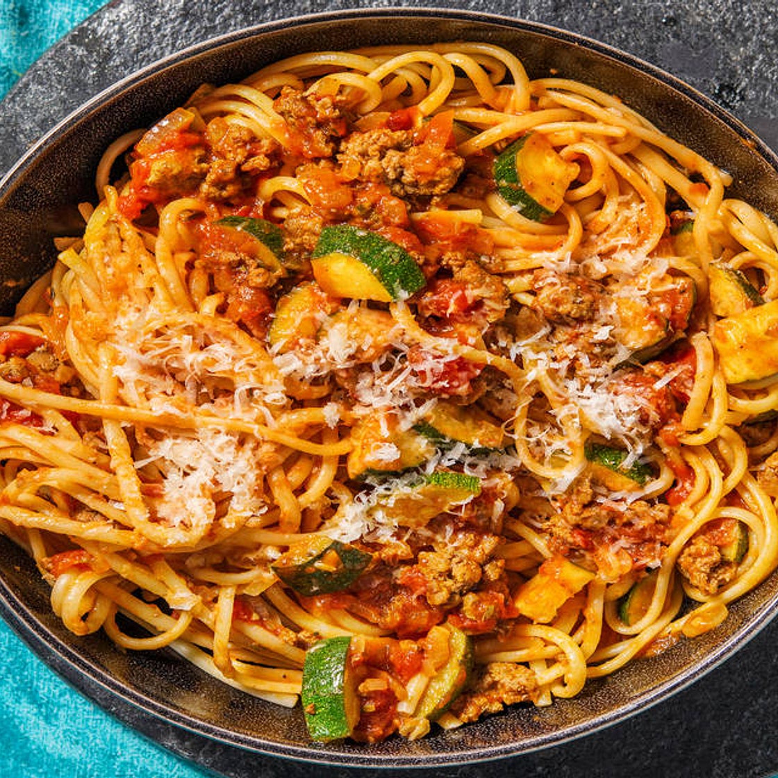 Lamb Linguine with Courgette