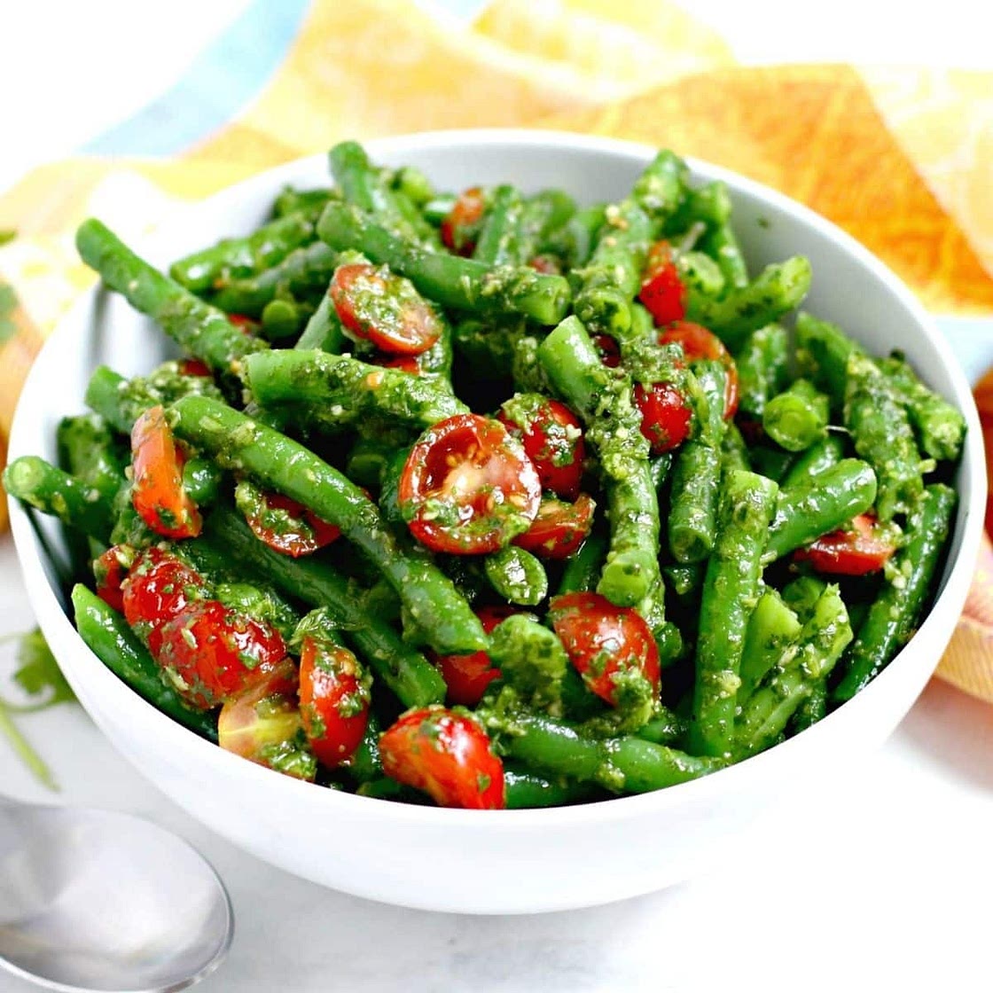Green Bean and Tomato Salad with Cilantro Sauce