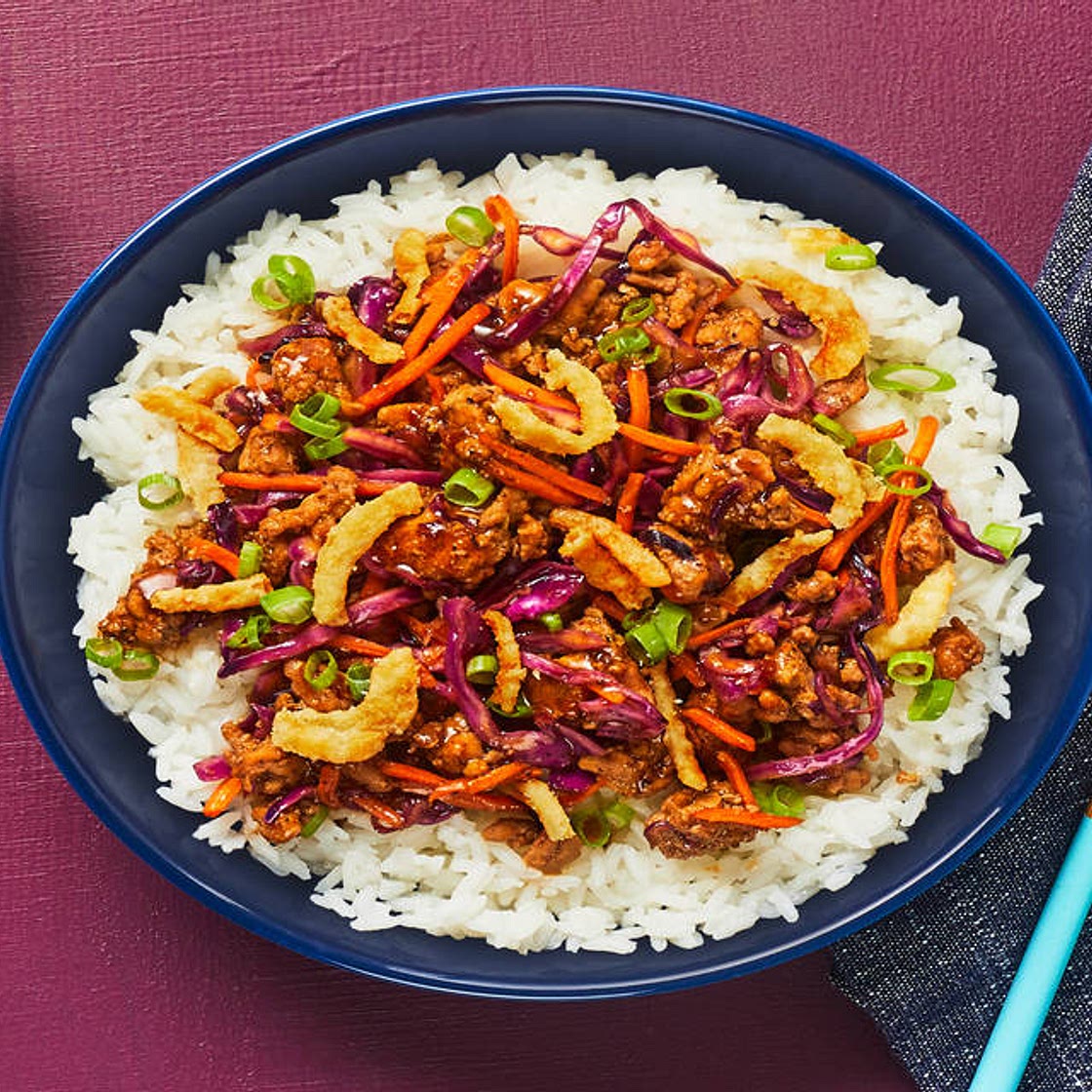 Sweet Chili Pork & Cabbage Stir-Fry with Cilantro & Crispy Fried Onions