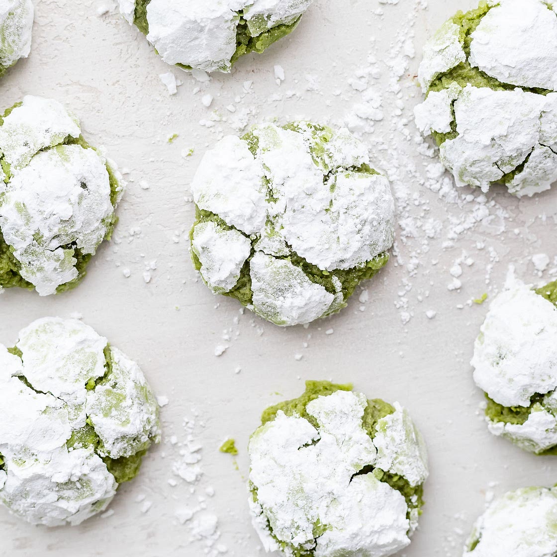 Matcha Crinkle Cookies