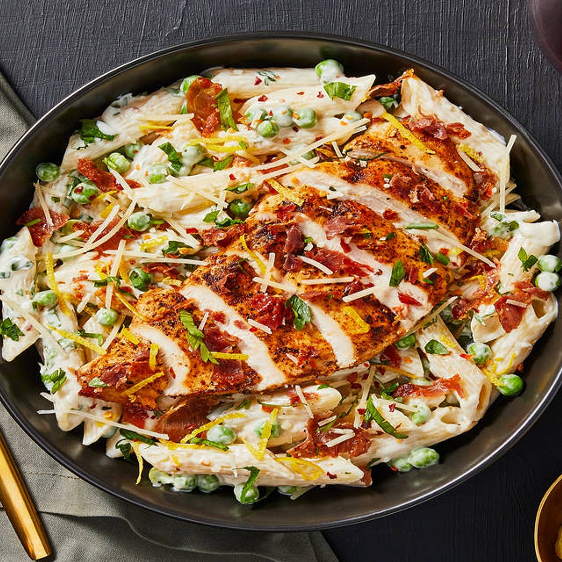 Palermo Prosciutto & Chicken Penne with Peas & Parm