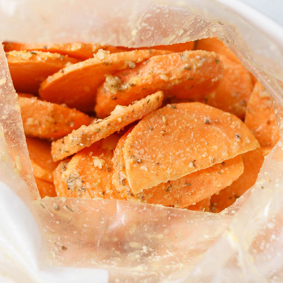 Roasted Sweet Potatoes with garlic and Parmesan