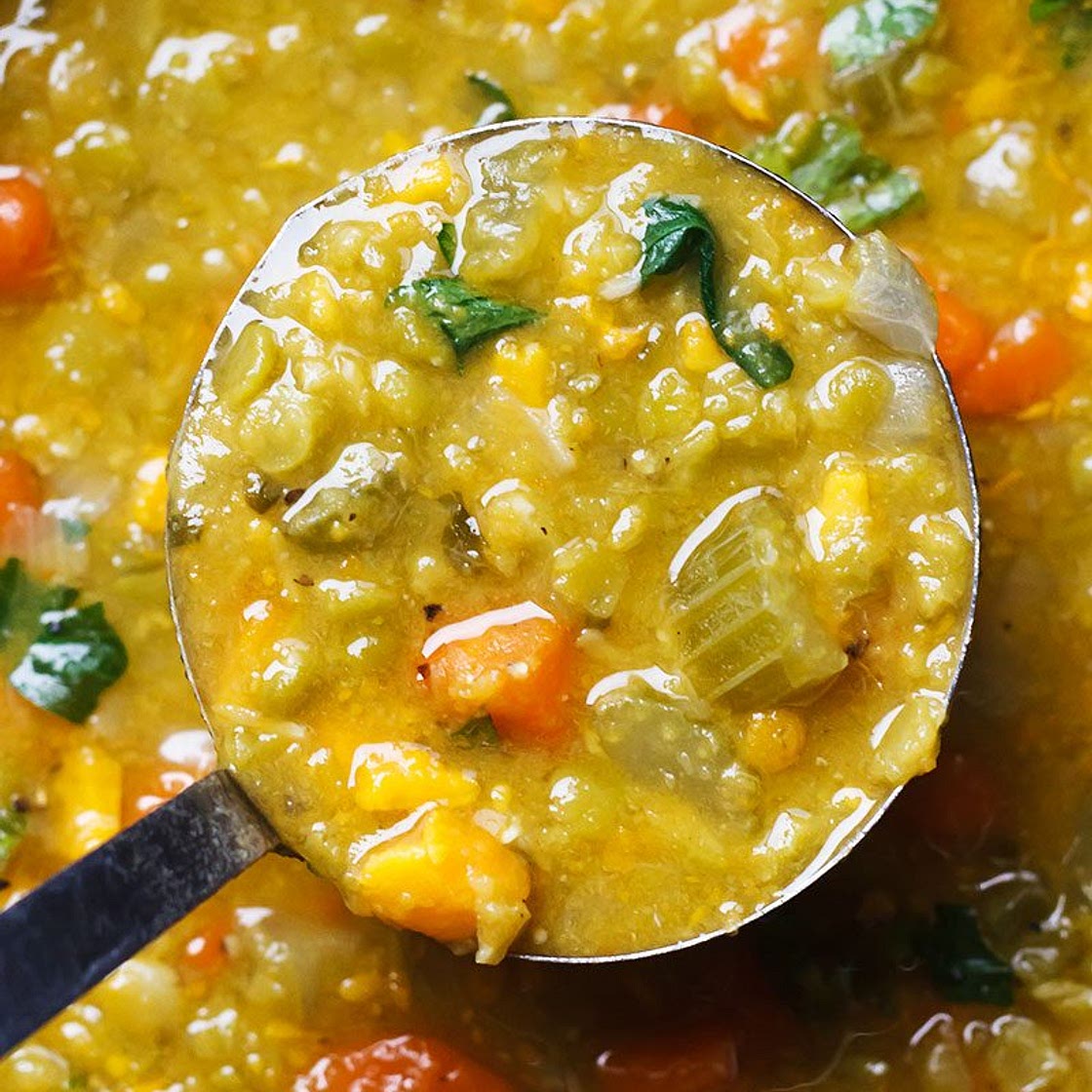 Slow Cooker Sweet Potato Split Pea Soup