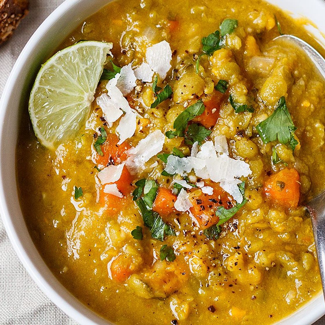 Slow Cooker Sweet Potato Split Pea Soup