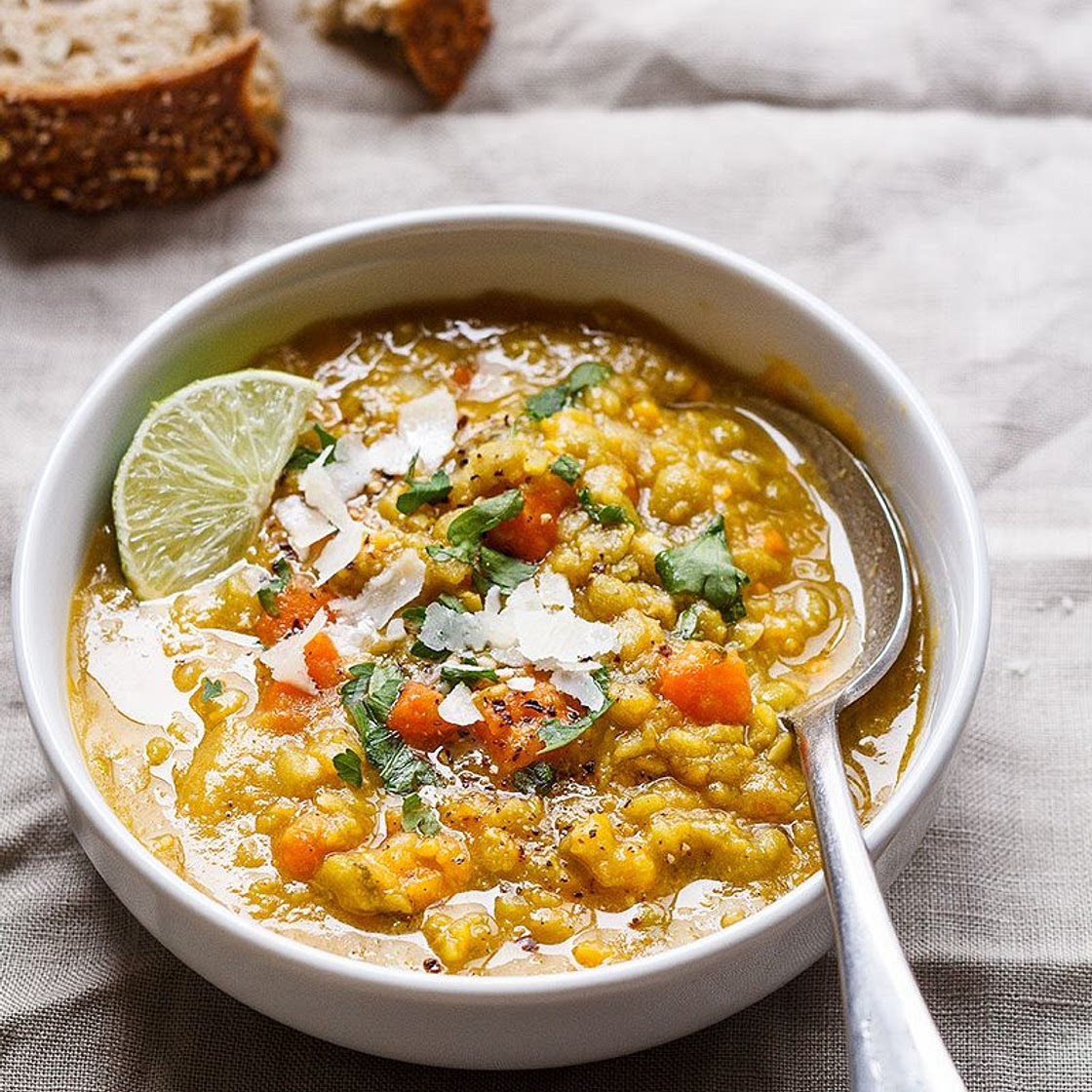 Slow Cooker Sweet Potato Split Pea Soup