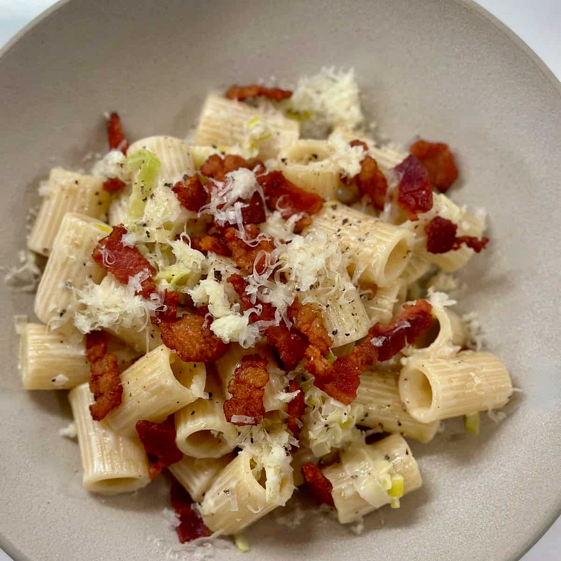 Creamy Leek and Bacon Pasta