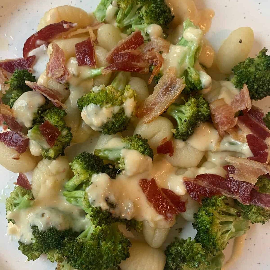 Sheet Pan Broccoli, Cheddar, and Bacon Gnocchi