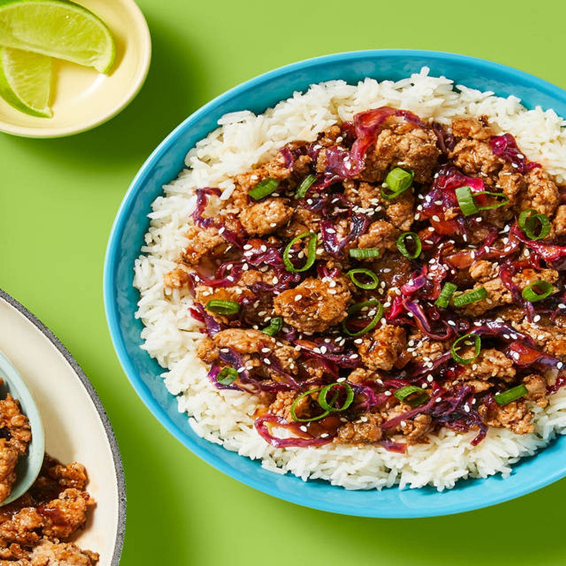 One-Pan Moo Shu Pork Bowls with Cabbage, Scallions & Buttery Rice