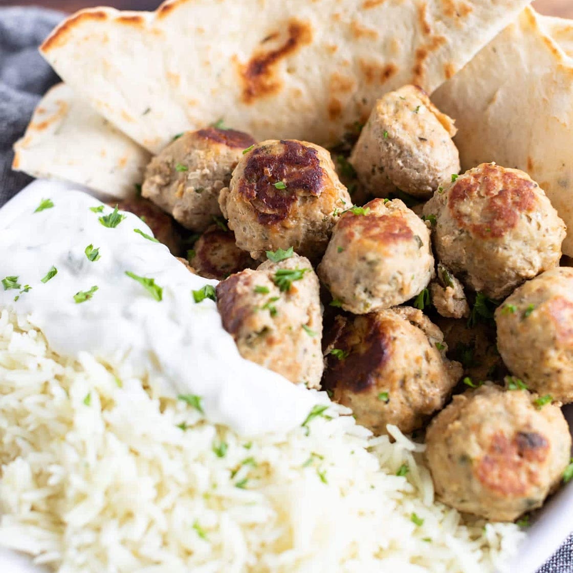 Greek Turkey Meatballs & Tzatziki