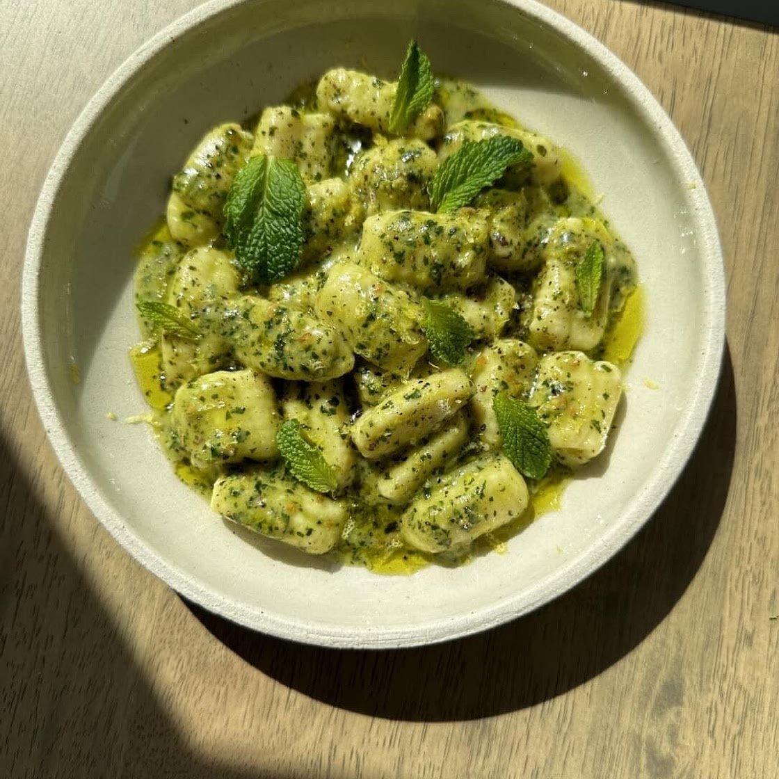 Ricotta Gnocchi with Mint Pesto