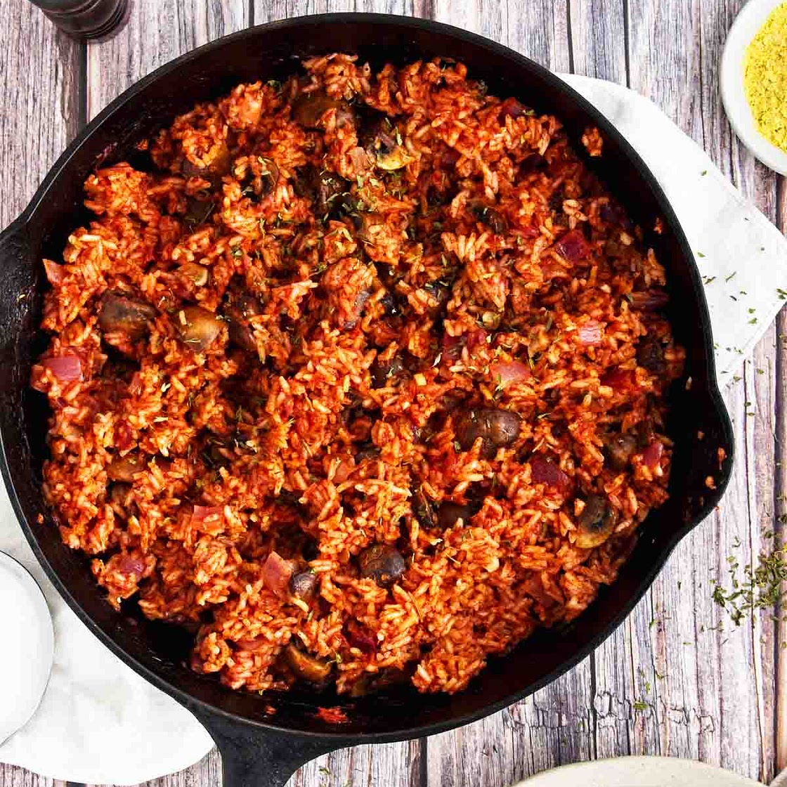 Mushroom and Rice Bake (Oven Rice Dish!)