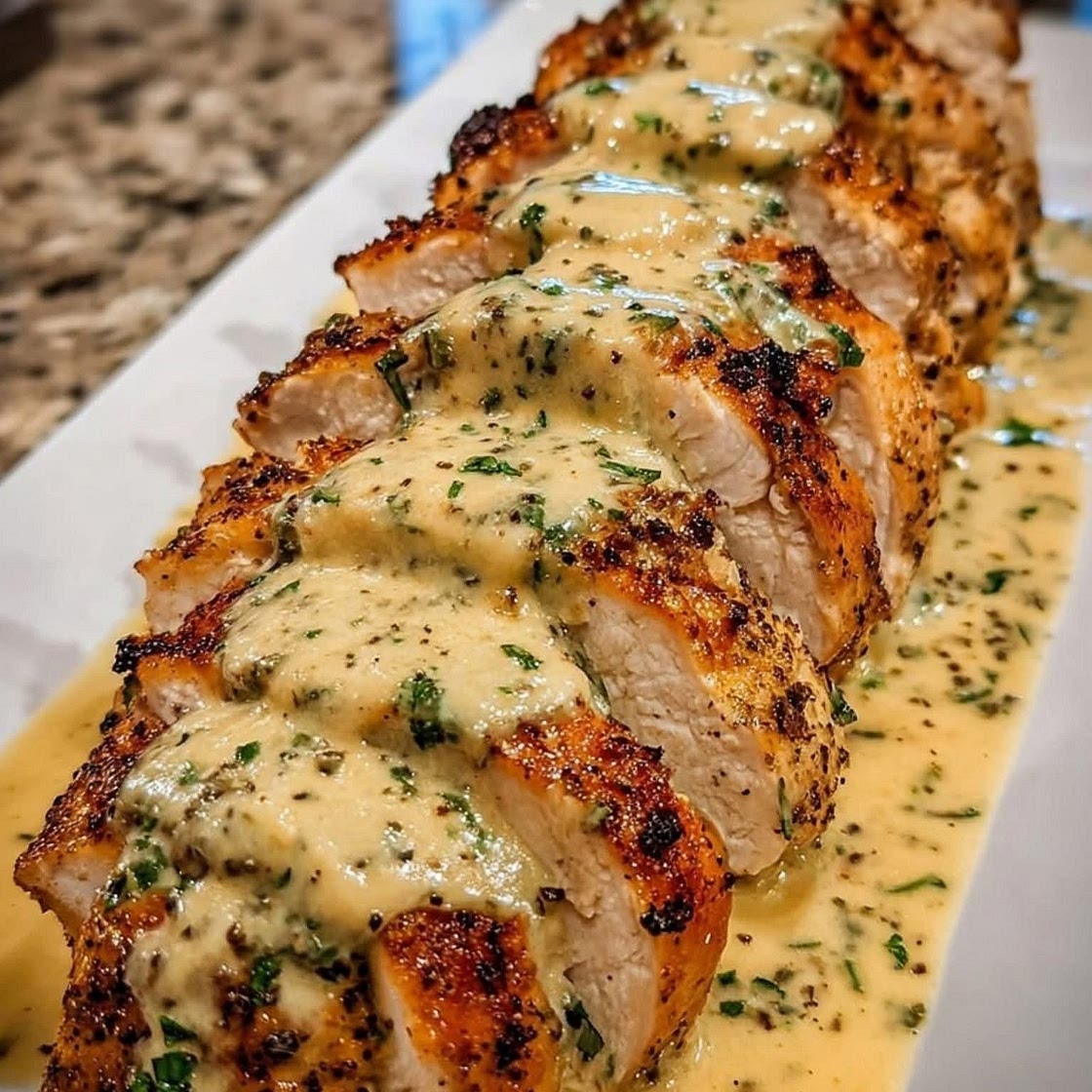 Poulet rôti à la sauce crémeuse au parmesan
