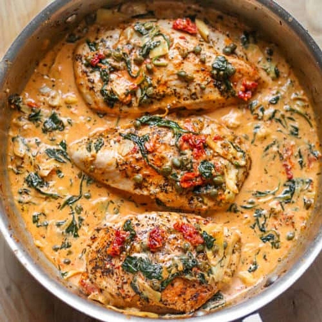 Creamy tuscan chicken and rice