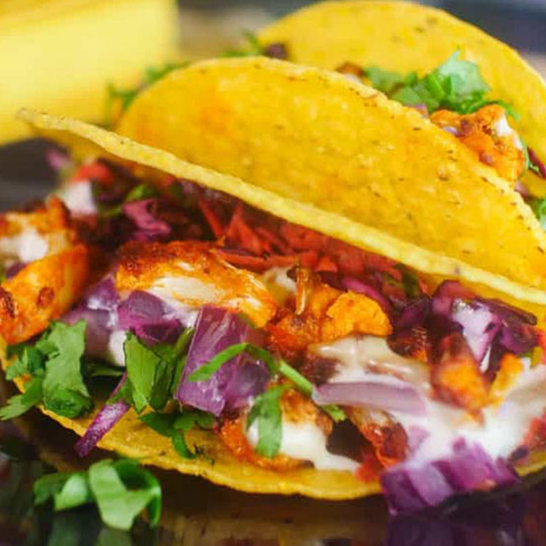 Buffalo Cauliflower Tacos With Slaw