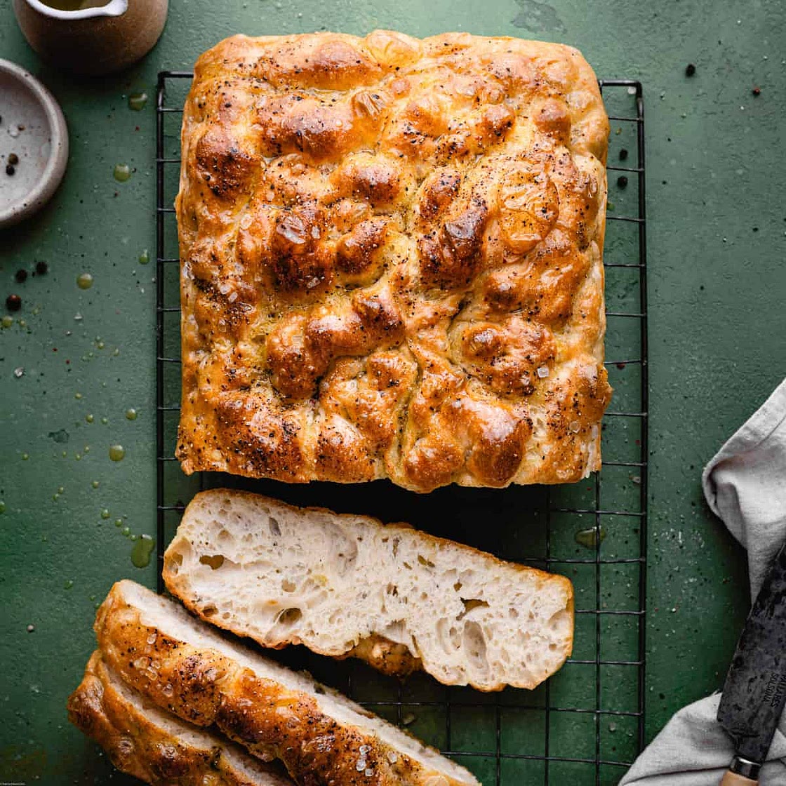 Black pepper focaccia recipe