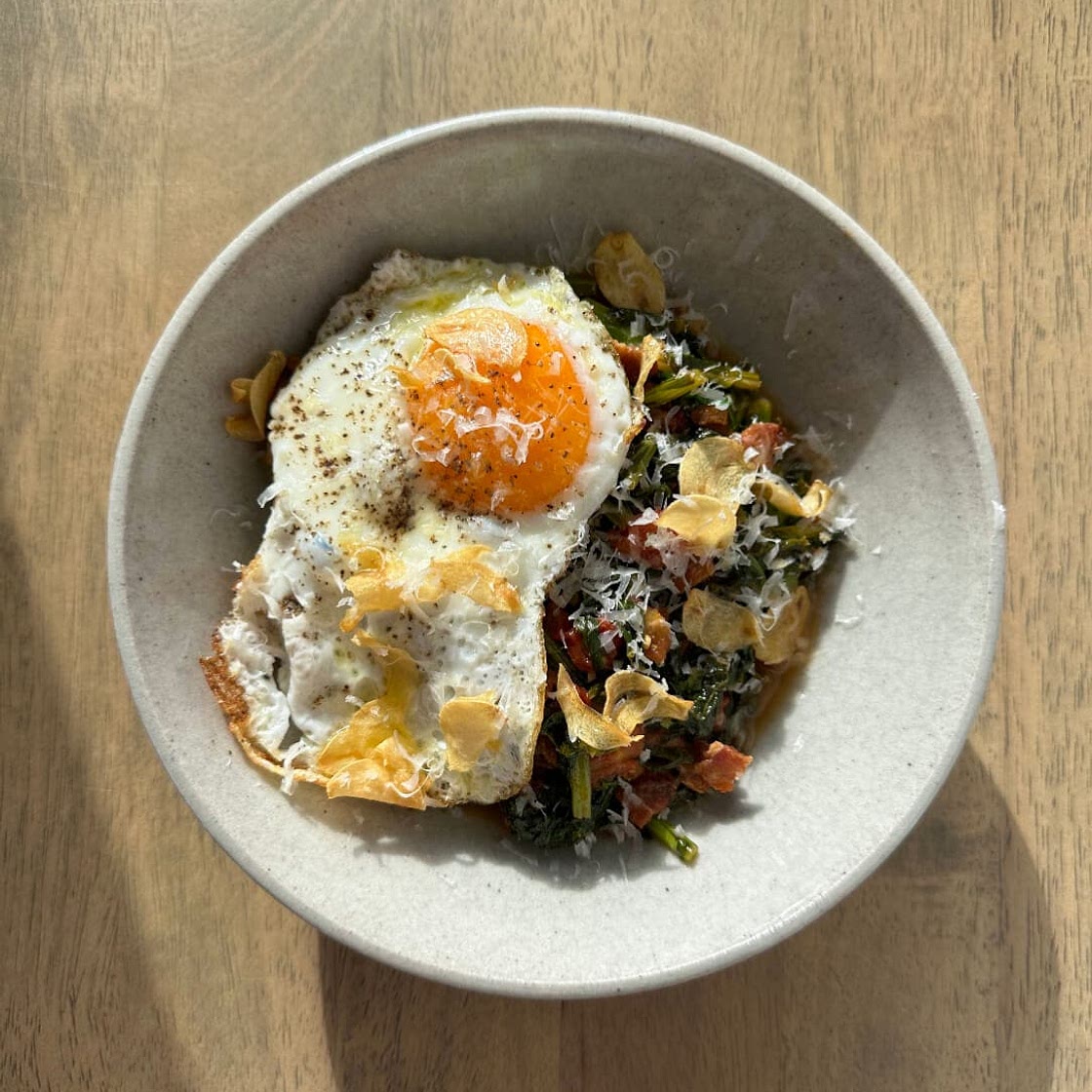 Stewed Broccoli Rabe and Bacon