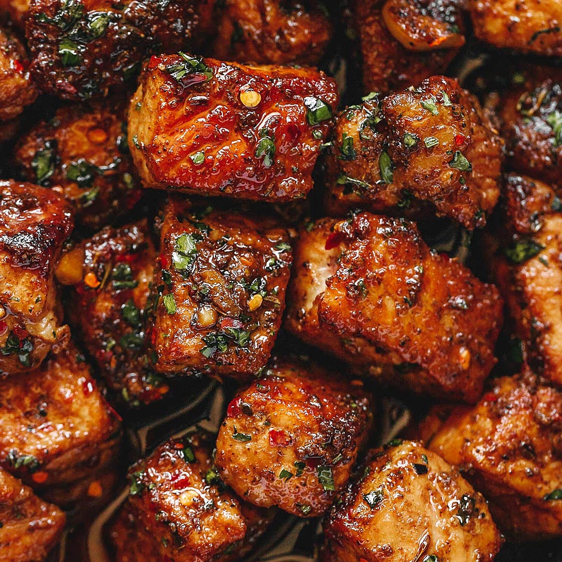 Garlic Butter Pork Bites with Lemon Green Beans