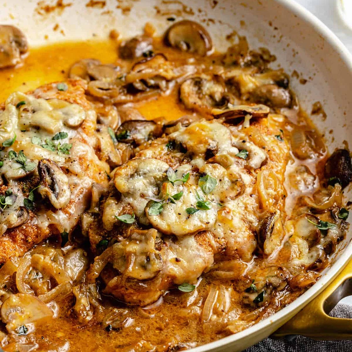 Skillet French Onion Chicken with Mushrooms
