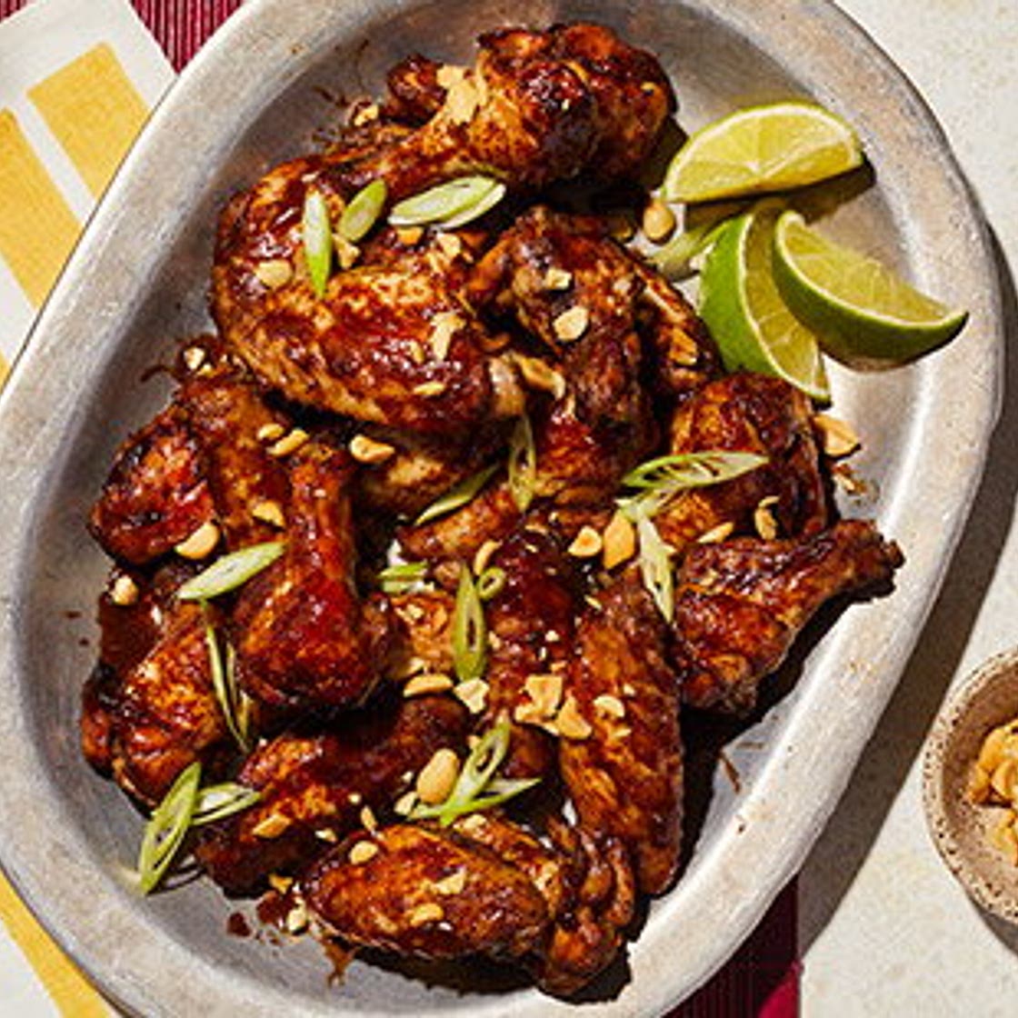 Sticky pad Thai-style chicken wings