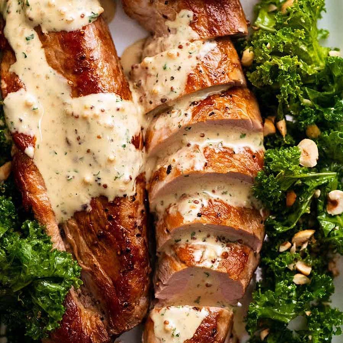 Pork Tenderloin with Creamy Mustard Sauce
