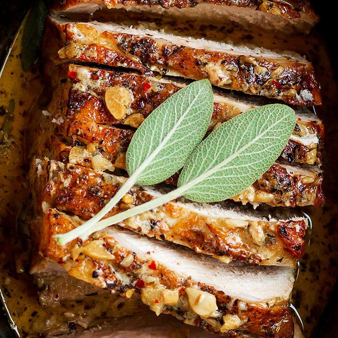 Crockpot Creamy Garlic Pork Loin