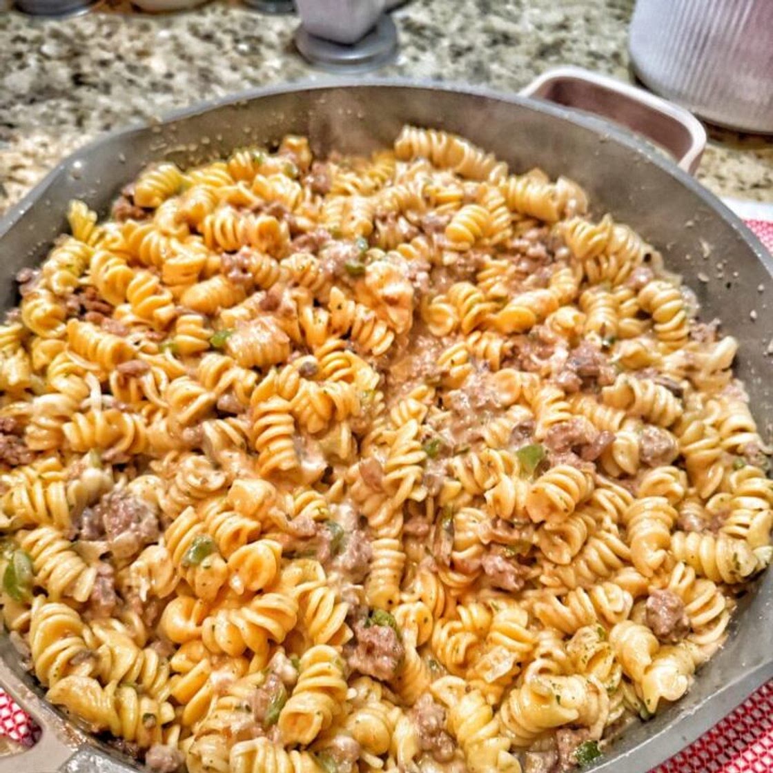 Philly Cheesesteak Pasta Recipe
