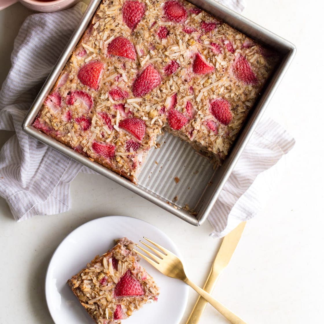 Strawberry Coconut Breakfast Bake