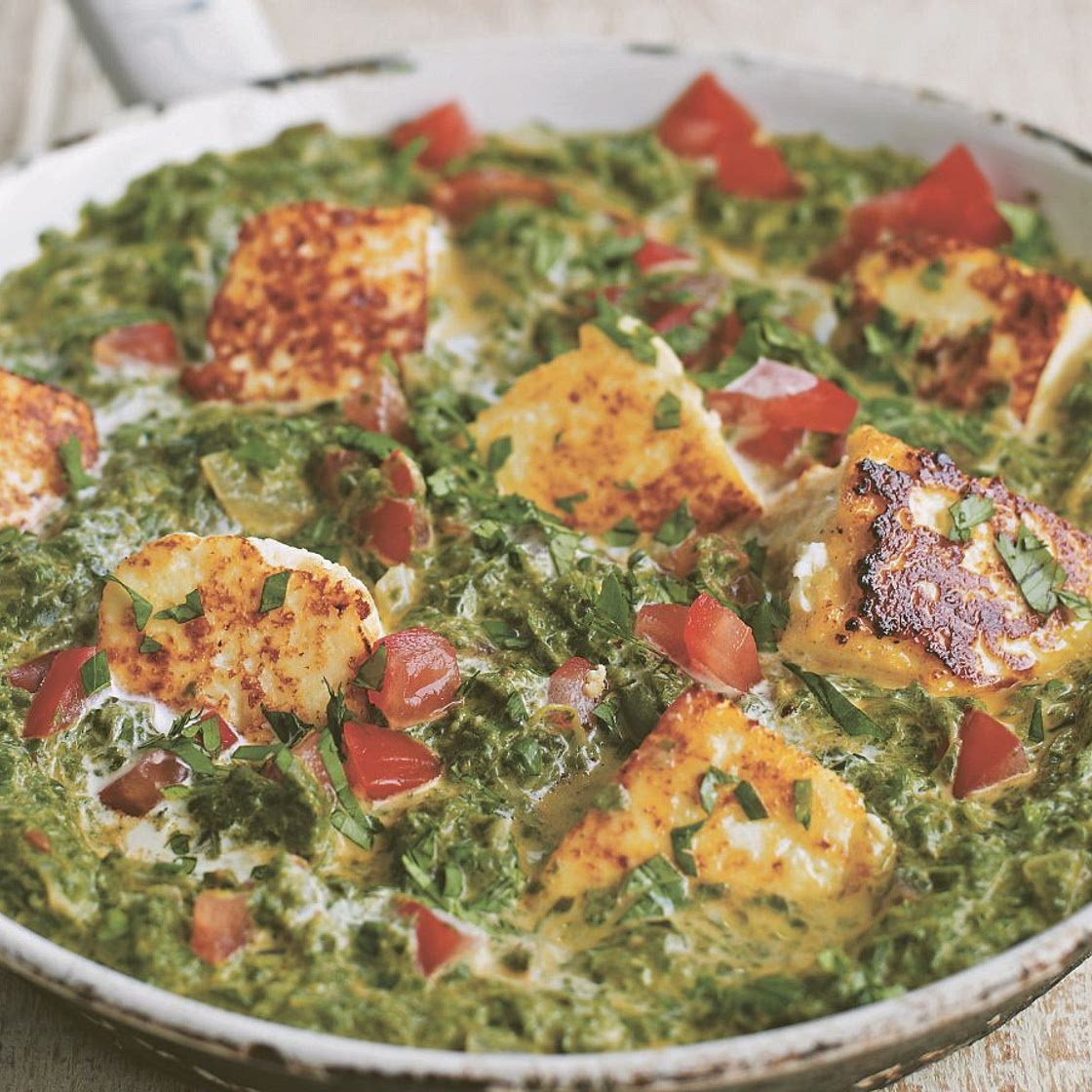 Spinach tomato and tofu curry
