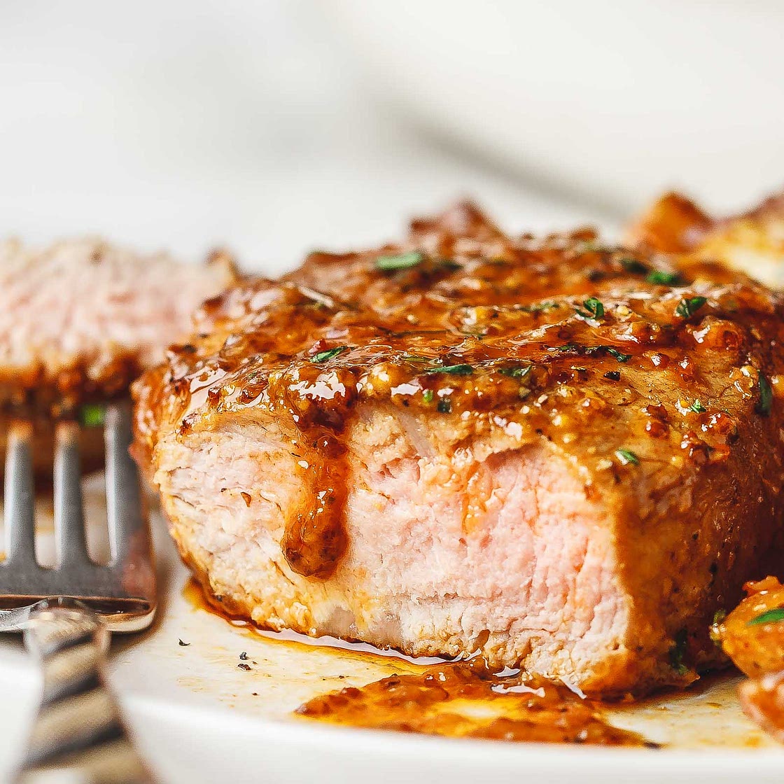 Honey Mustard Pork Chops and Potato Skillet