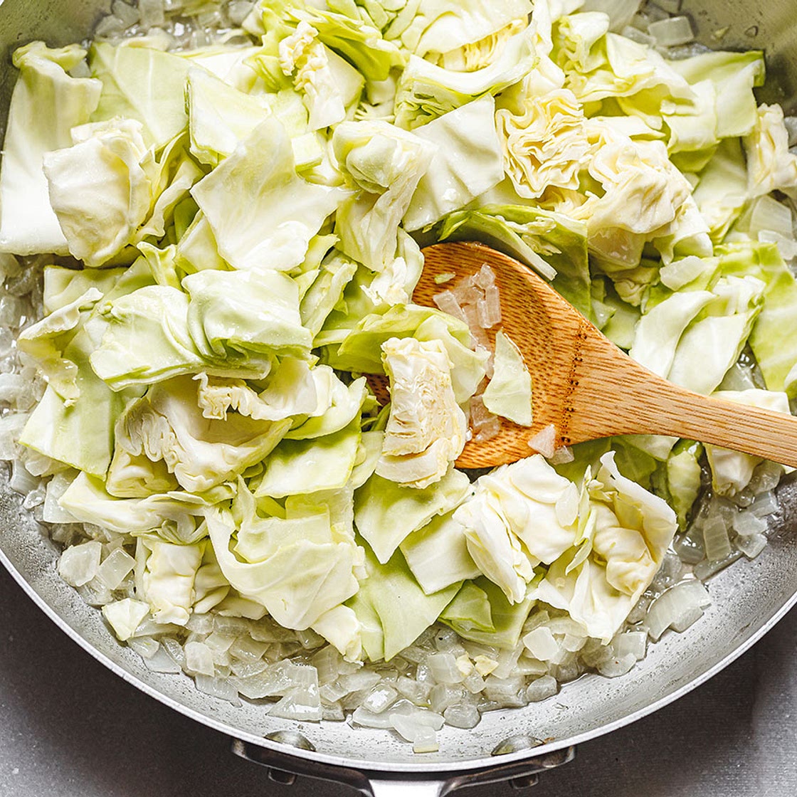 Garlic Sautéed Cabbage Kale Skillet