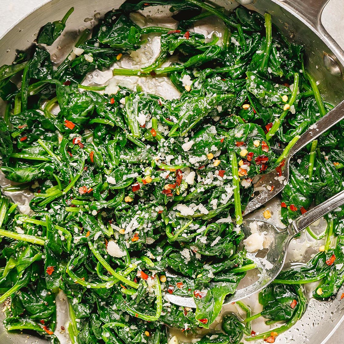 5-Minute Sauteed Lemon Garlic Spinach