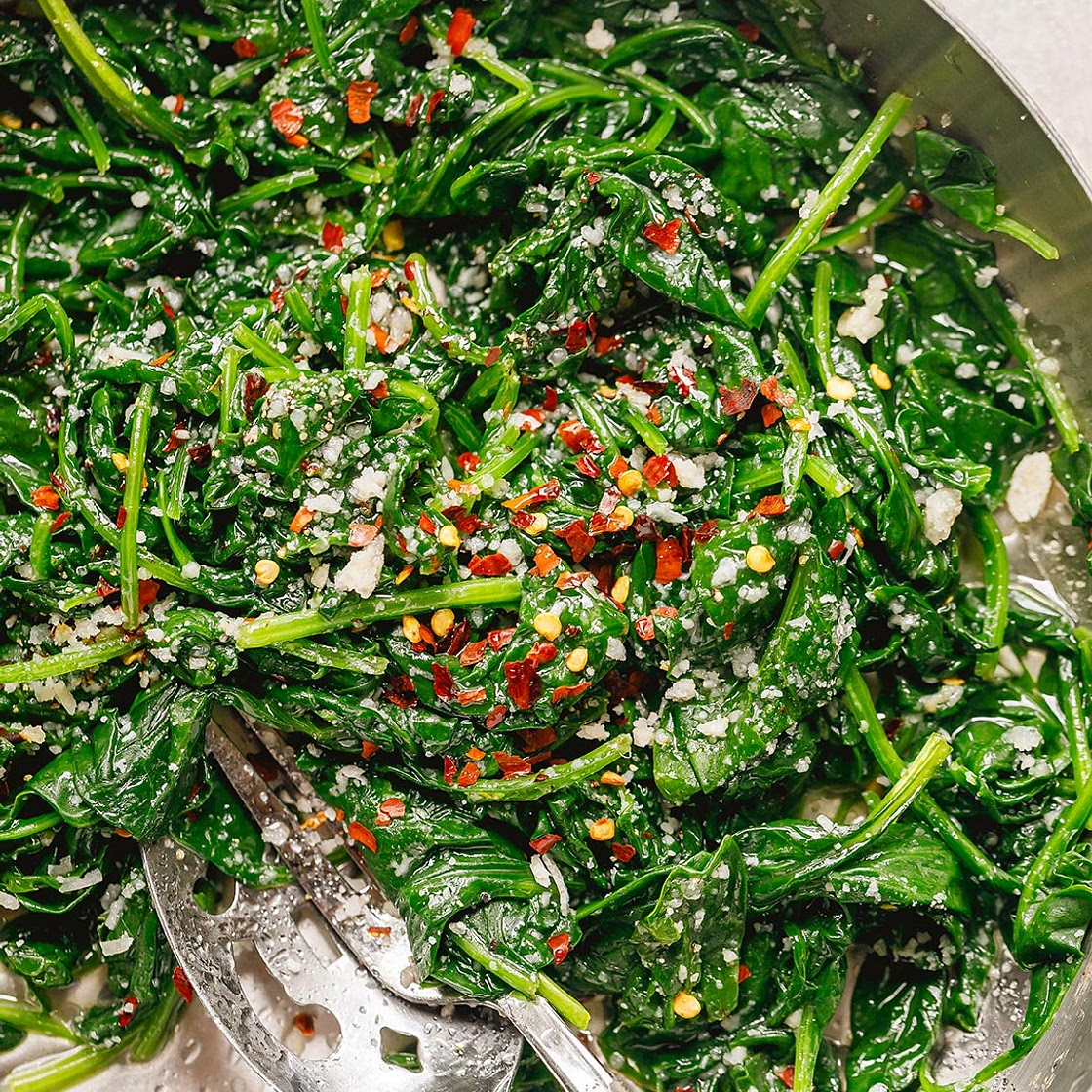 5-Minute Sauteed Lemon Garlic Spinach