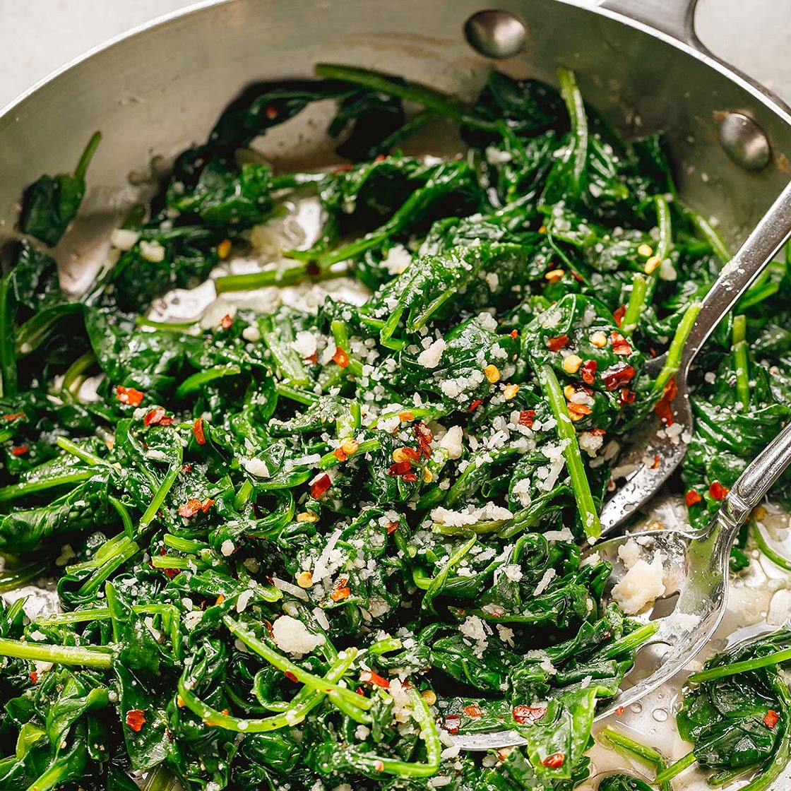 5-Minute Sauteed Lemon Garlic Spinach
