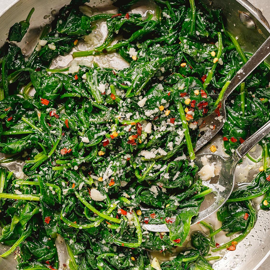 5-Minute Sauteed Lemon Garlic Spinach