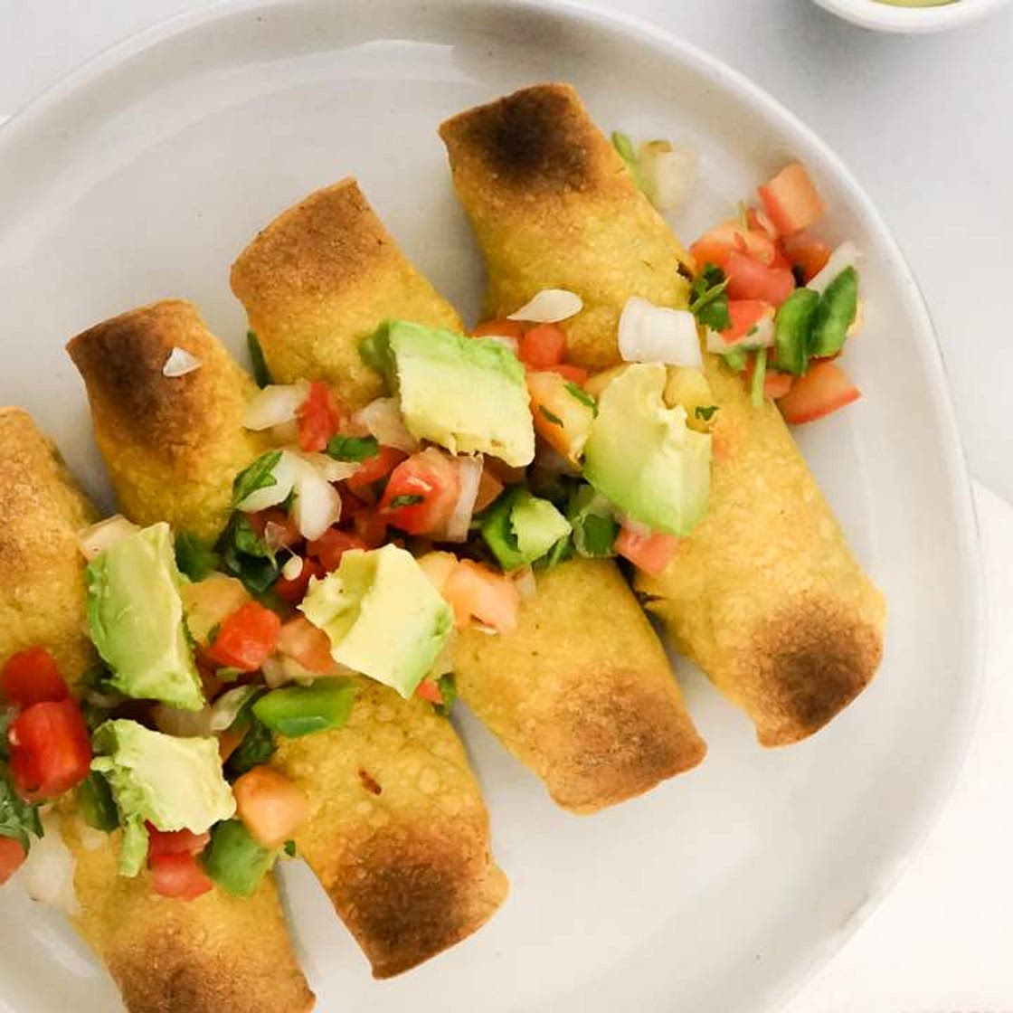 Baked Chicken and Bean Taquitos