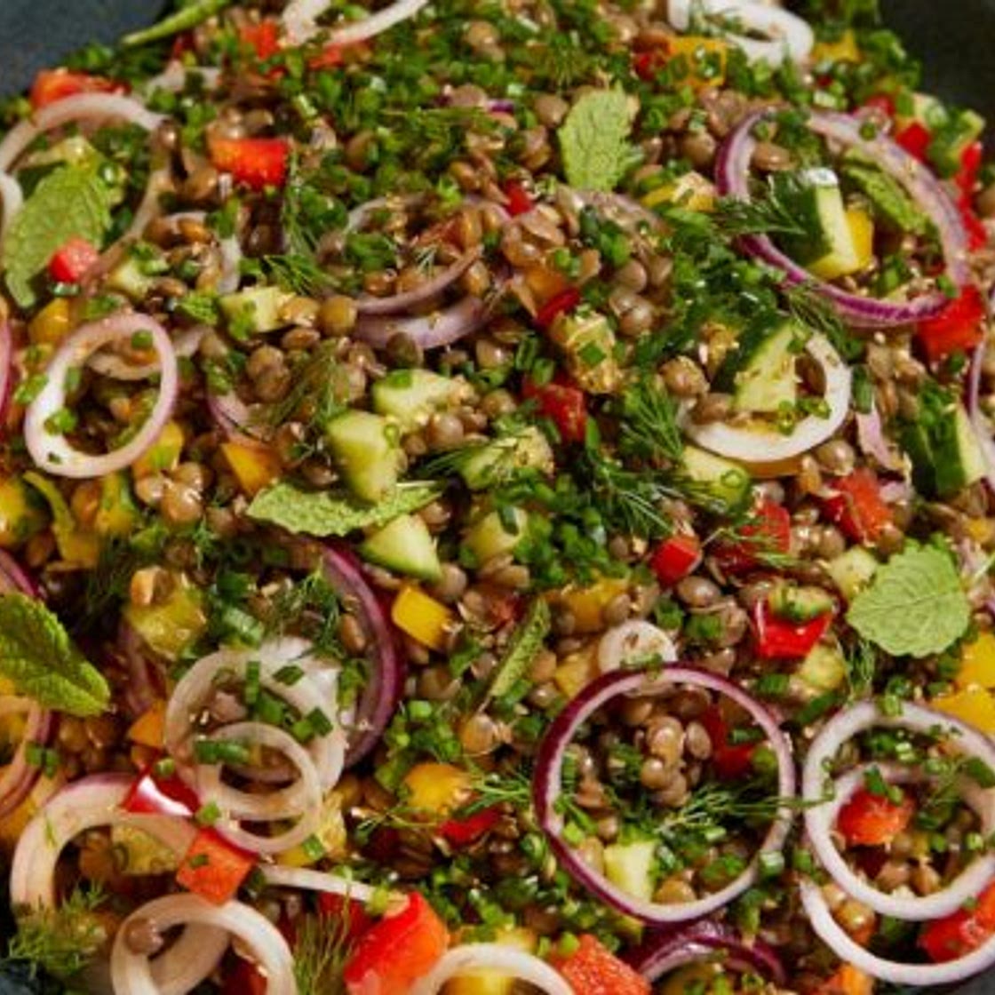 Beluga lentil salad