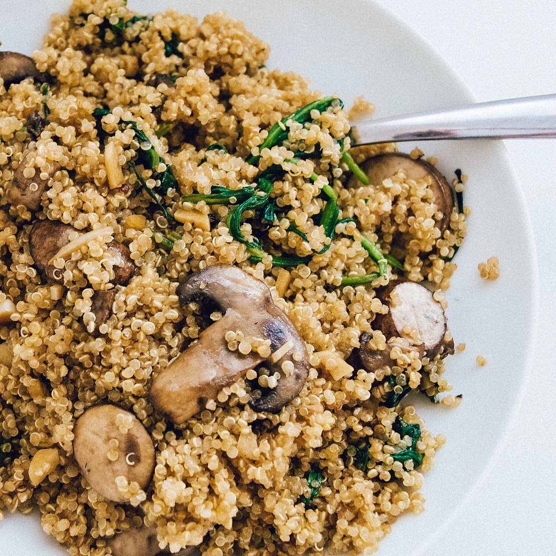 20-Minute Mushroom Spinach Quinoa — Project Sunny