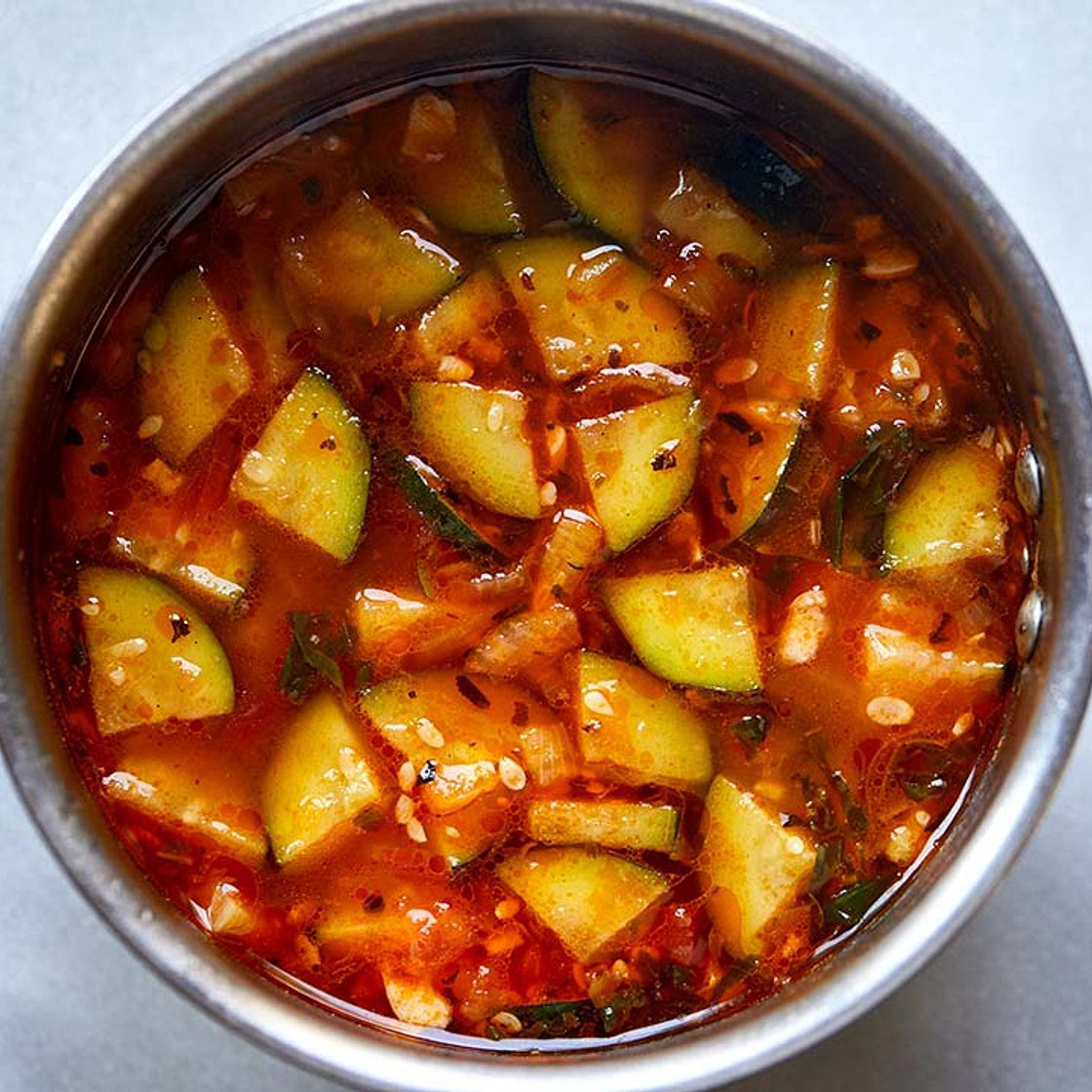 Healthy Tomato Zucchini Soup {Vegan + Gluten-Free}