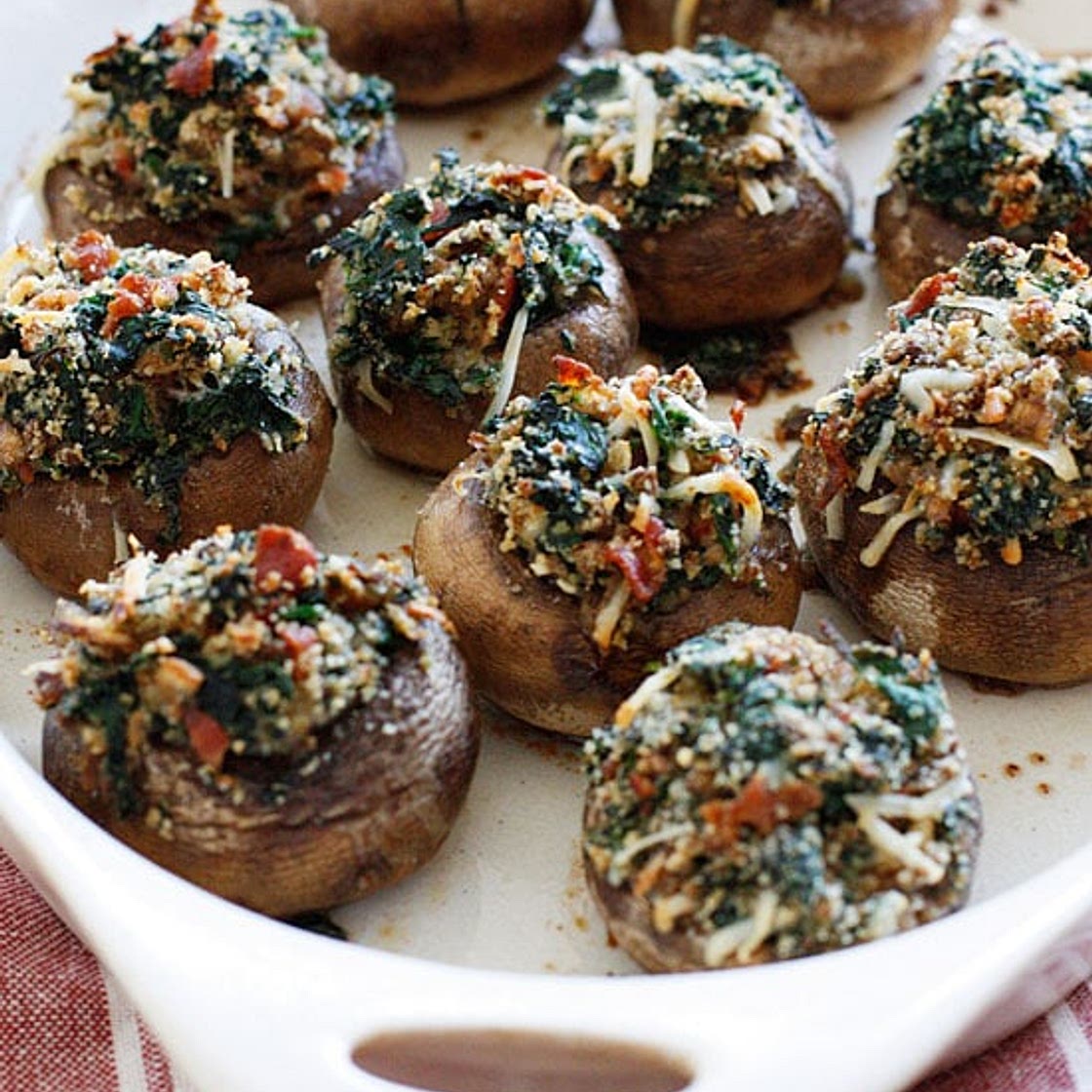 Spinach and Bacon Stuffed Mushrooms