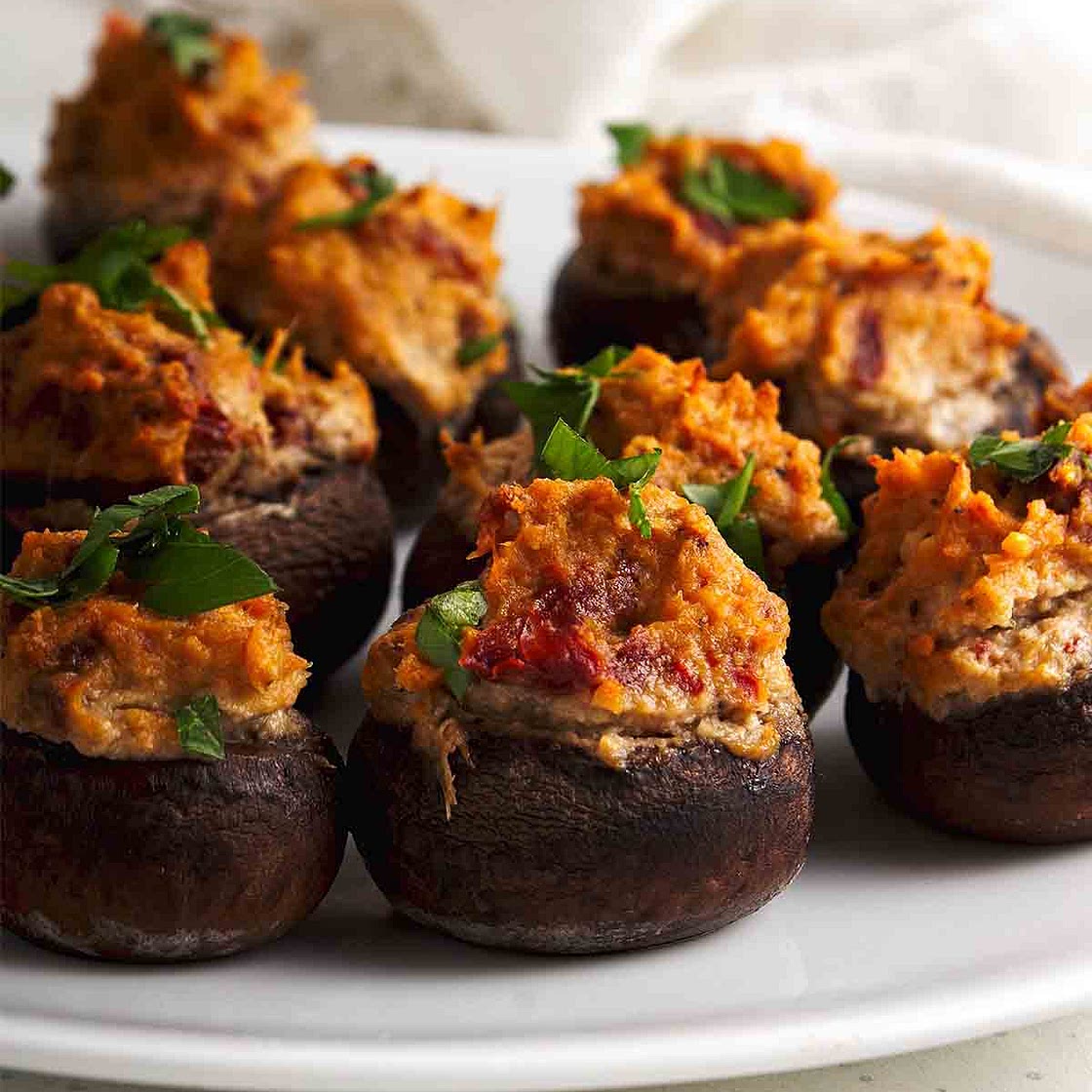 Easy Vegan Stuffed Mushrooms Recipe (Without Breadcrumbs)