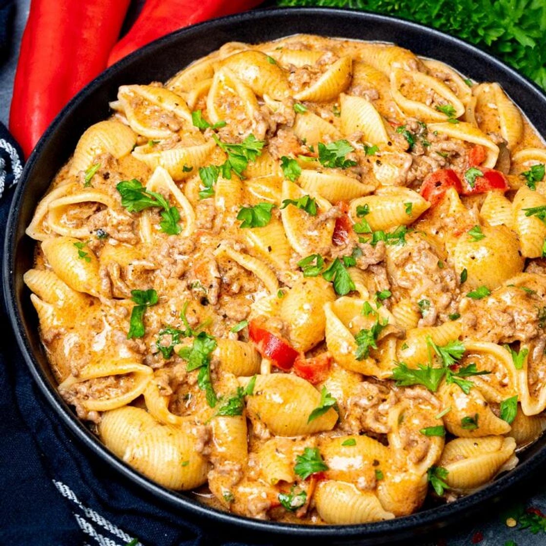 Ground Beef Shell Pasta
