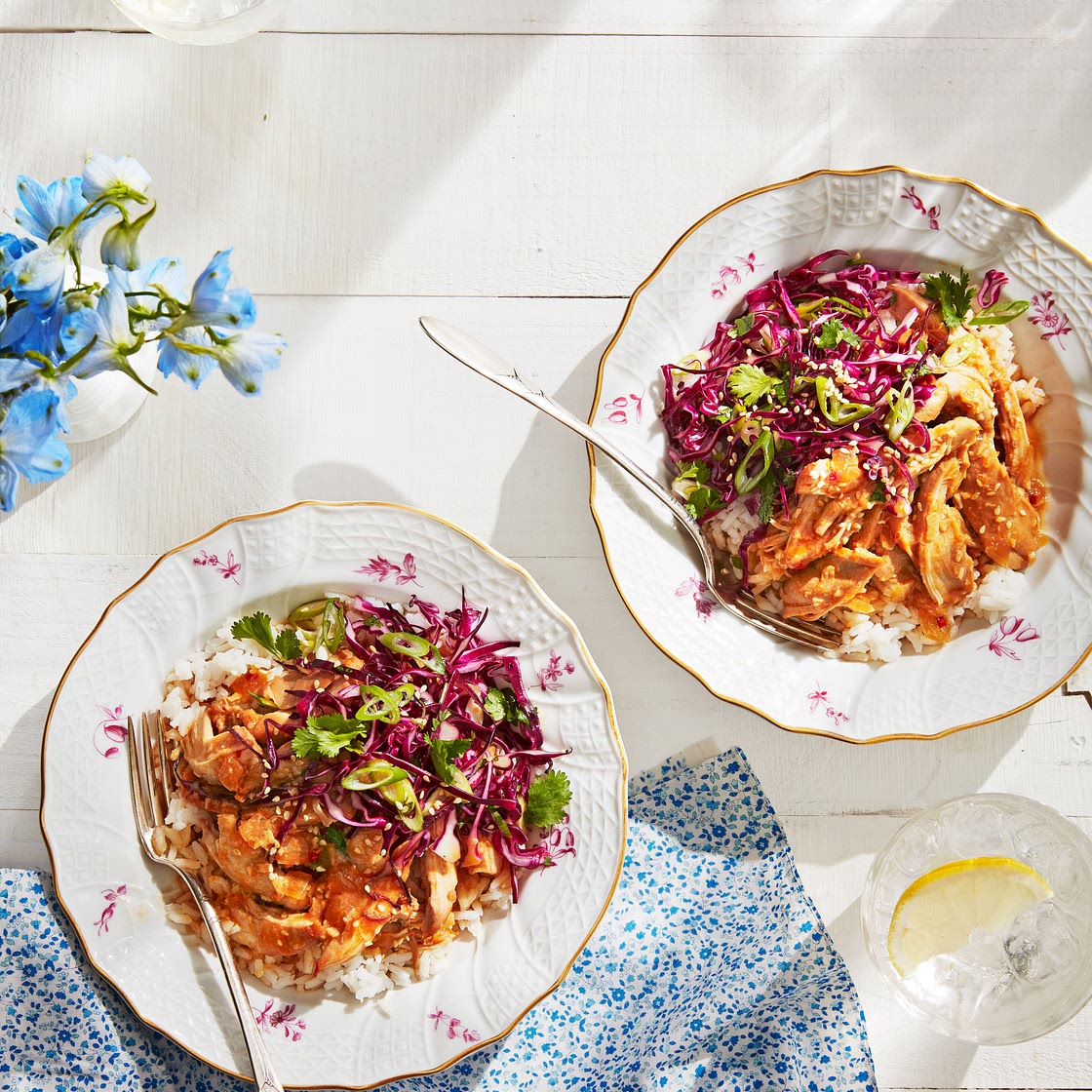 Gingery Slow Cooker Chicken with Cabbage Slaw
